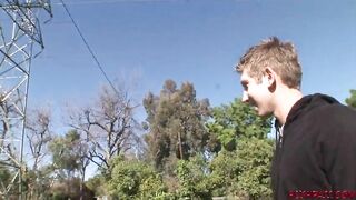 Blonde Beauty Brenya Flirts with Young Guy at the Park for a Steamy Encounter