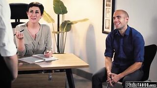 Young Assistant's Steamy Encounter with Her Boss's Husband to Secure Her Job - Olive Glass in Action!