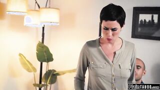 Young Assistant's Steamy Encounter with Her Boss's Husband to Secure Her Job - Olive Glass in Action!