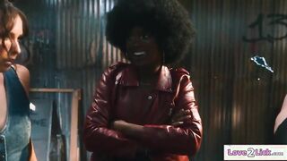 Intense Girl Gang Showdown: Watch as the Ladies Unleash Their Wild Side with a Surprise Visit from a Busty Officer!