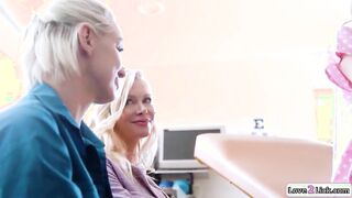 Doctor Discovers Blonde Patient's Secret with Her Stepmoms and Joins the Fun!