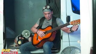 Backstage Concert Adventure: Curvy Brunette MILF's Wild Night of Pleasure!