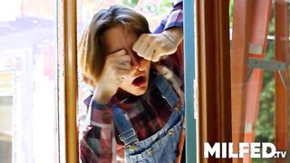 Steamy Encounter: Busty MILF Gets Frisky with the Cable Guy!