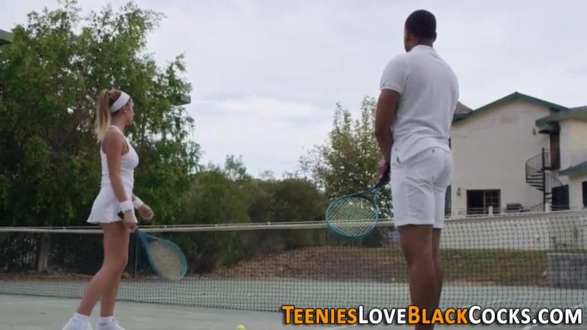 Teen rides sucks and gets tiny tits spunked by huge black rod