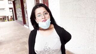 Busty latina brunette caught