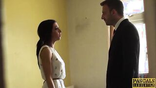 Busty British Sub Receives Cum In Mouth