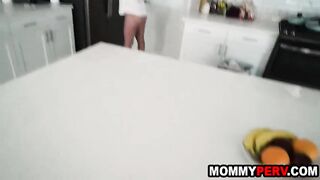 Stepmother with huge boobs fucks stepson