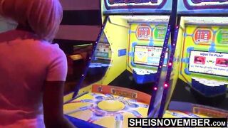 Surprising My Stepsibling, I Will Be Fucking You, Come Inside The Bathroom, Busty Black Boobs Stepsister Sheisnovember, Hardcore Riding Fuck BBC On Toilet & Sucking Big Dick Blowjob While Kneeling POV, With Short Blonde Hair On Msnovember