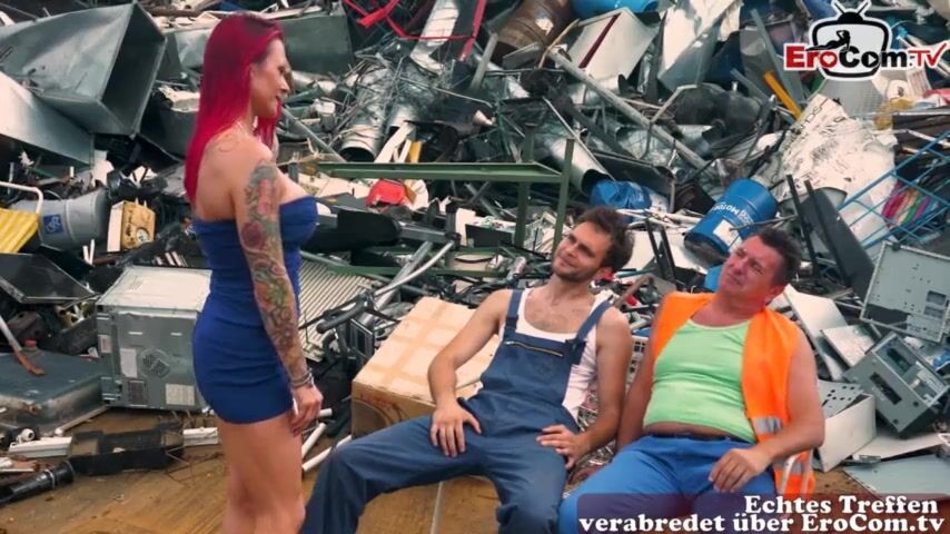 Curvy Redhead Milf Enjoys Outdoor Threesome Adventure