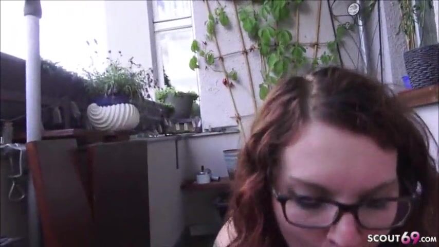 GERMAN BIG NATURAL TITS TEEN JENNY SEDUCE TO FUCK ON BALCONY