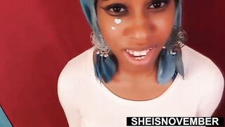 Paying My Sexy Neighbor To Flash Her Exotic Bosom And Massive Nipples While Posing For Me, Attractive American Ebony Babe Sheisnovember Taking Off Long Sleeve White Cotton Sweater, Toy Is Inserted Into Vagina, Boobs Bouncing on Msnovember