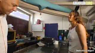 AMATEUR EURO - Amateur Iris W. Gets Picked Up And Fucked Hard In The Kitchen