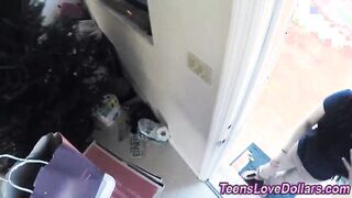 Real amateur teen gets facial after getting fucked for money