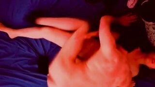 Amateur SEX in top view. Teenage couple