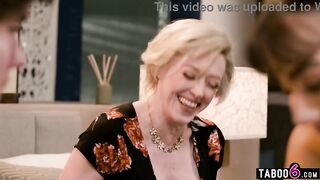 Mature step mom helps step son to stay pure by teaching him anal sex