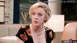 Mature step mom helps step son to stay pure by teaching him anal sex