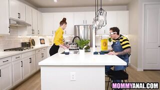 Step son finds out step mom is into anal