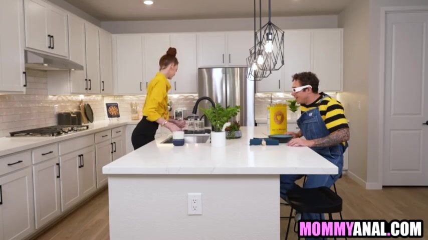 Step son finds out step mom is into anal