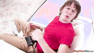 Stepmom Lauren Phillips thinks her stepson should anal fuck her to make his gf jealous.The big tits milf gets her hairy pussy licked and is assfucked
