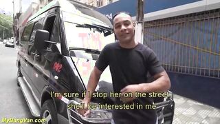 skintight spandex sporty teen with a extreme big clit gets first time rough big cock ass fucked by her fitness coach in our bang van