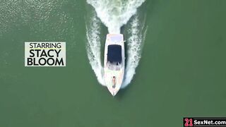 Milf Stacy Bloom removes her bikini teasing her guy in.The dude sucks her big tits while masturbating her clit.She bends over for a doggystyle anal