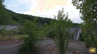 HUNT4K. Nasty young brunette experienced good anal sex among ruins