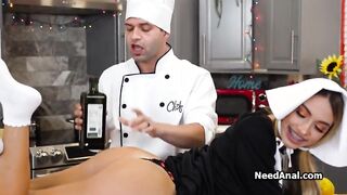 Cooking then anal with sexy Khloe