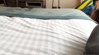 Accidental boner while sharing a bed with a hot married collegue led to a surprise ass fuck