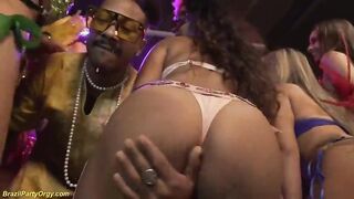 round ass latina samba girls rough interracial anal fucked at our carnaval bukkake party orgy