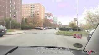 Fake driving and hard public fucking