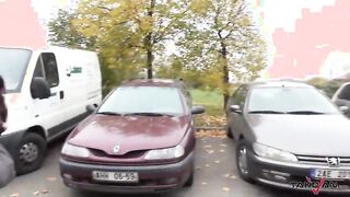 Fake driving and hard public fucking