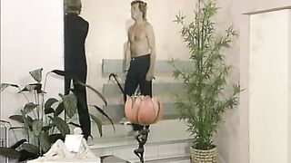 Vintage anal sex with a brunette in lingerie and high heels