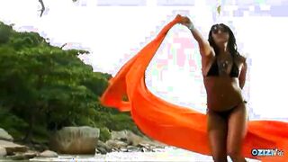The attractive brunette loves having anal sex on the beach with her naughty partner