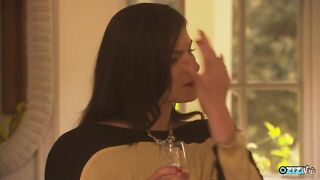 The brunette in stockings spreads her legs for anal sex and missionary with her husband