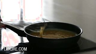 Sodomy in the kitchen with a hot busty babe