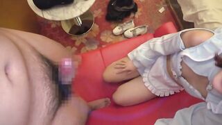 A masturbator-type cafe girl gets her sexy ass fucked to the max! She has two creampies with her costume on! [Maya (22)]