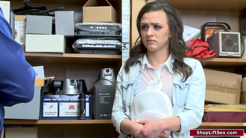 Sneaky brunette shoplifter assfucked by loss prevention officer