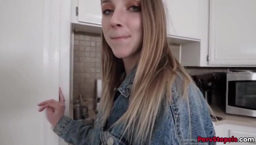 Nice ass and nice tits brunette stepsister gets fucked doggystyle after blowjob by stepbro