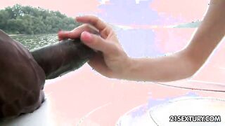 Interracial anal sex on a boat with Wanessa