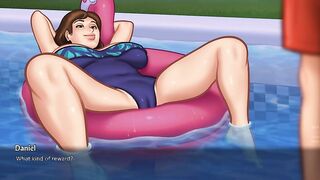 Milf gets fucked by a huge cock during pool sex