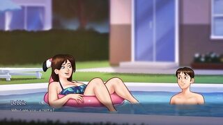 Milf gets fucked by a huge cock during pool sex