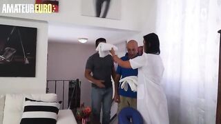 Intense Threesome Massage with Stunning Brunette MILF Barbara Devil - Unforgettable Experience!