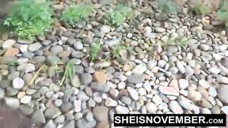 Curvy Cutie Struggles with Stuck Panties While Giving a Steamy Outdoor Performance - Watch Her Bold Moves!