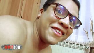 Brunette teen with small boobs and huge ass hard fucked