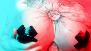 beautiful blonde masturbates cock with huge boobs and fucks big cock