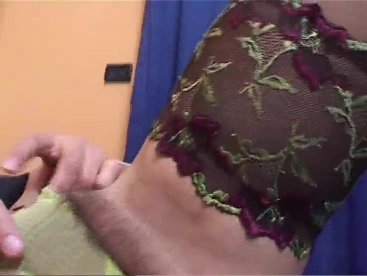 Busty grandma enjoys herself