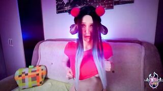 Babe Passionate Deepthroat and Handjob Sex Toy, Tits Job and Cum on Face