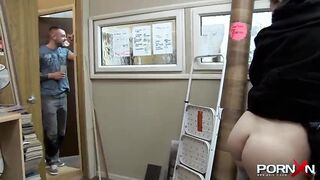 Trashy amateur teen honey pissing in her pants in public and kissing a stranger
