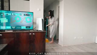 Stepson uses dualsense to stop time! Stepmom become a fuck doll for unlimited sex and cum in mouth