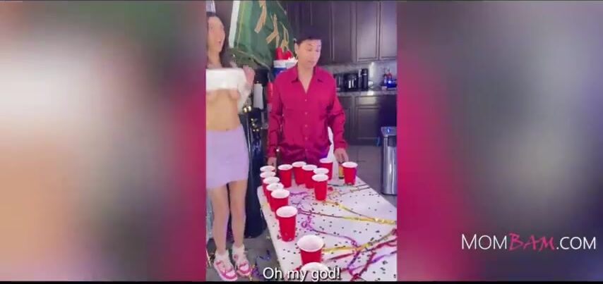 Curvy Stepmom Joins the Party Fun with Her Stepson's Friends!